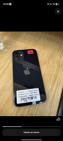 iPhone 12 Noir 64 Go