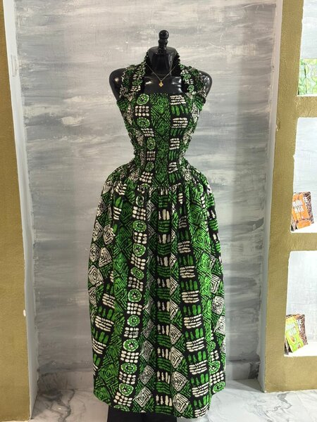 Robe longue imprimée wax