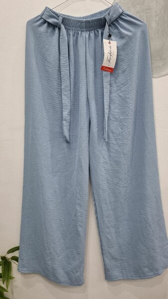 Pantalon ample bleu femme