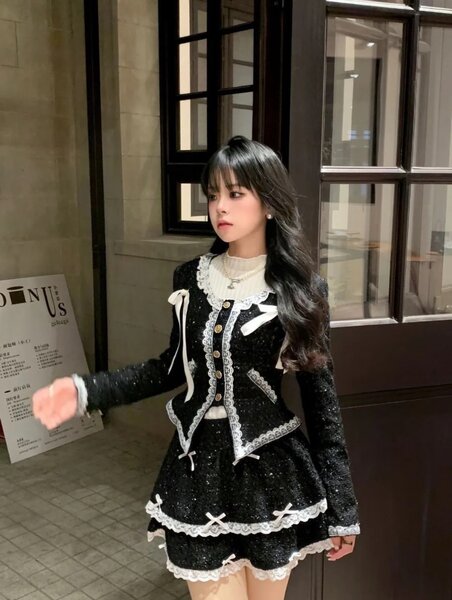 Черное платье двойка