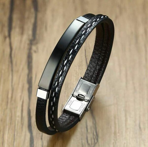 Bracelet en cuir à double rang