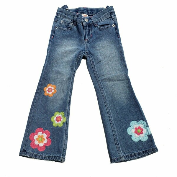 Jeans fleurs pour enfants