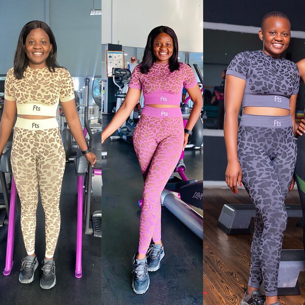 Two Piece Set Leopard Print Sport Gym Sets