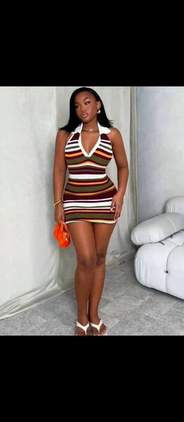 Robe rayée moulante chic