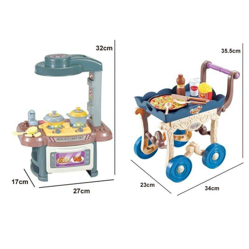 Ensemble de jeu 2 en 1 pour cuisine et table à pizza