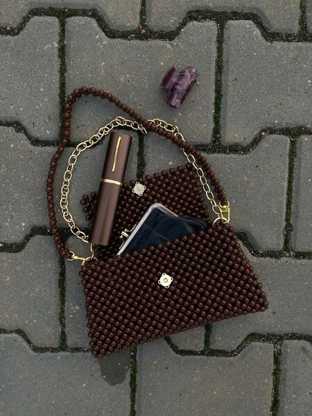 Sac bandoulière perles chic