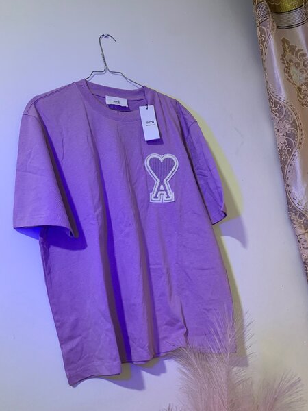 T-shirt violet en coton unisexe