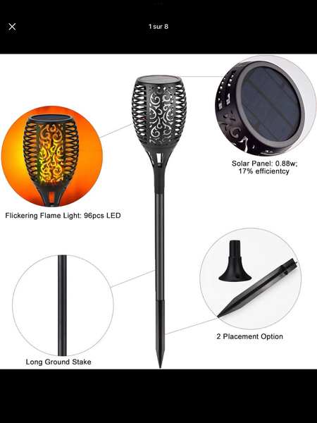 umière de flamme de scintillement de 96 LED allume les,allée
