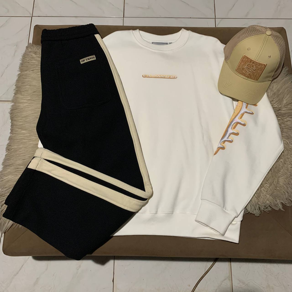 Cap, sweater, Pants 