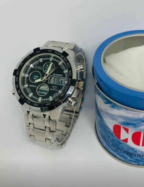 Montre-bracelet multifonction homme dorée