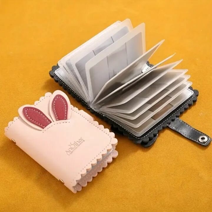Chic Rabbit Ear Women's Card Holder - Compact & Exquisite Fa