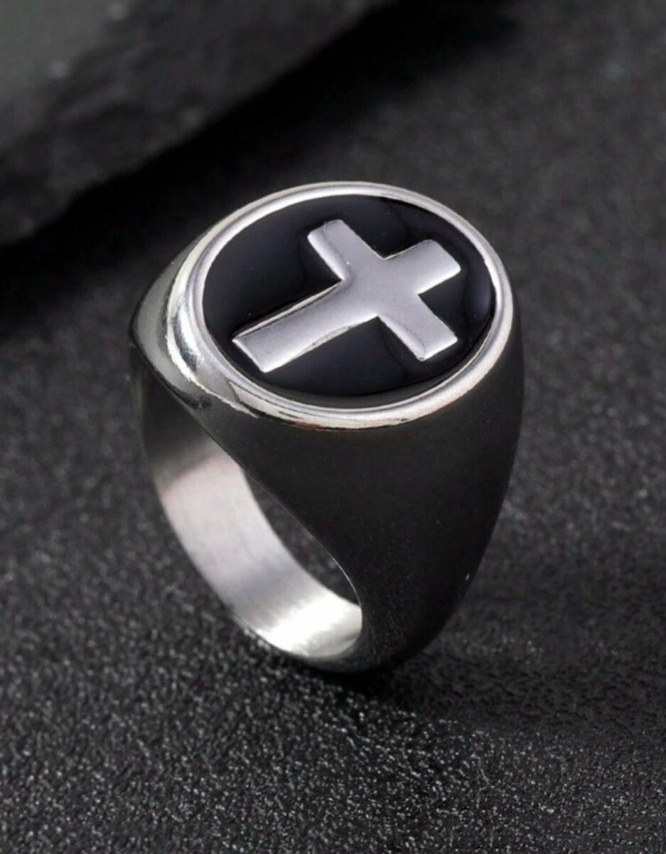 Bague Noire acier inoxydable