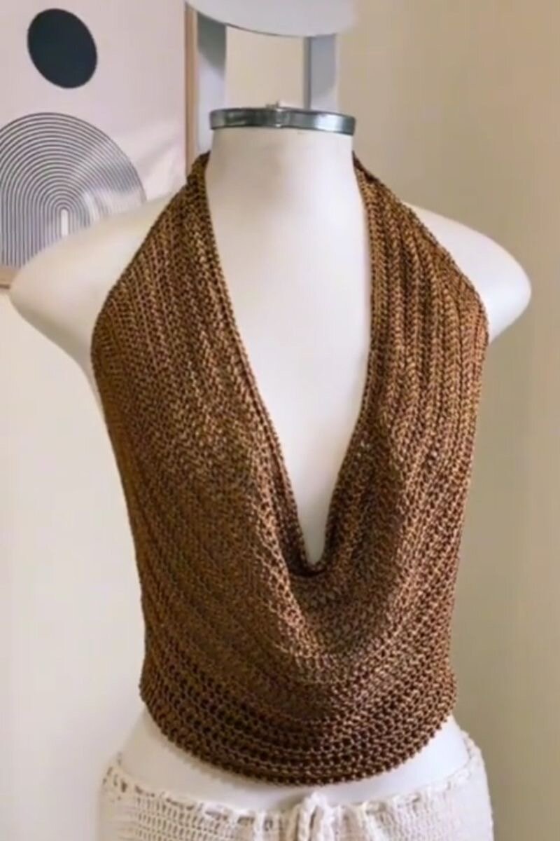 Top dos nu crochet femme