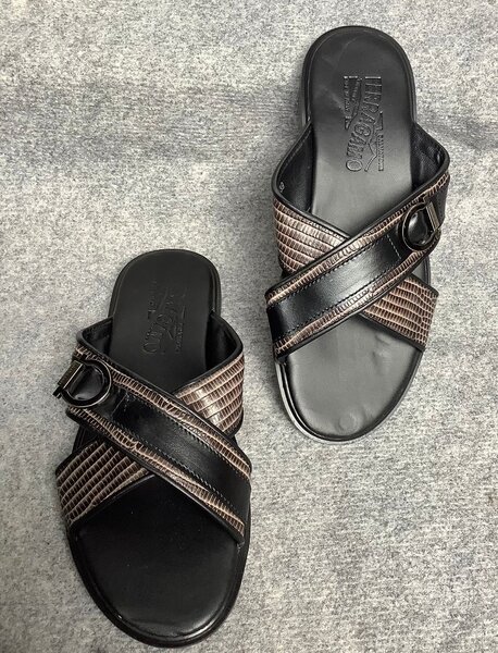 Sandales en cuir croisées homme