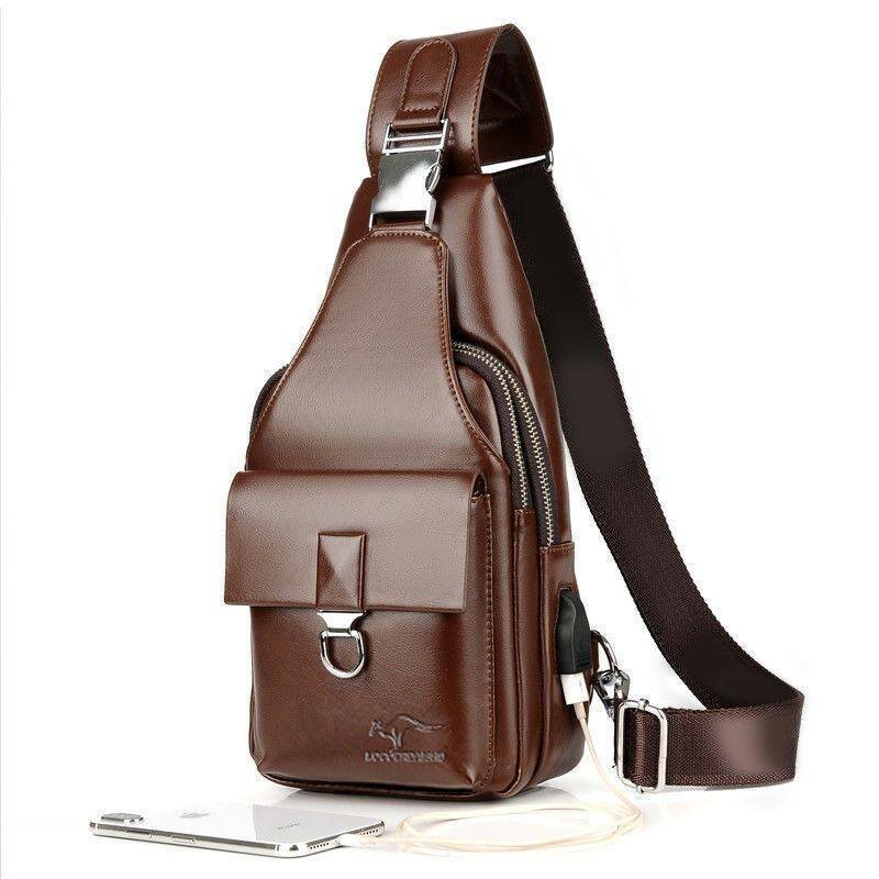 Waterproof shoulder travel USB sling side bag