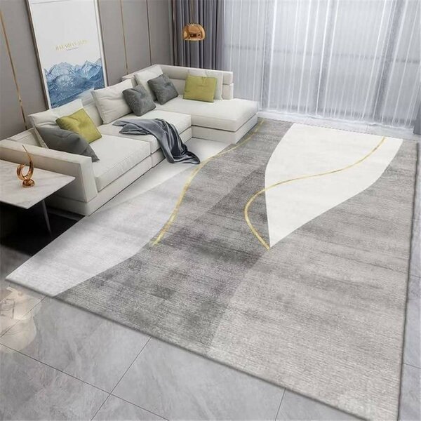 Tapis moderne gris ondulé