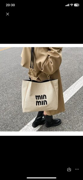Sac à main en toile "min min"