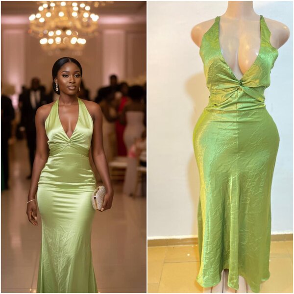 Robe de soirée verte élégante