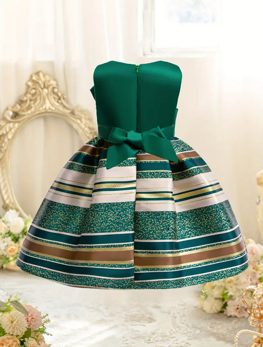 Robe Fille Cérémonie Rayée