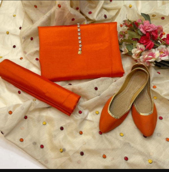 Women unstitched katan silk suit