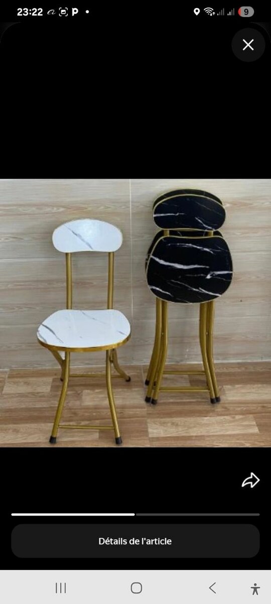 Chaises pliantes élégantes