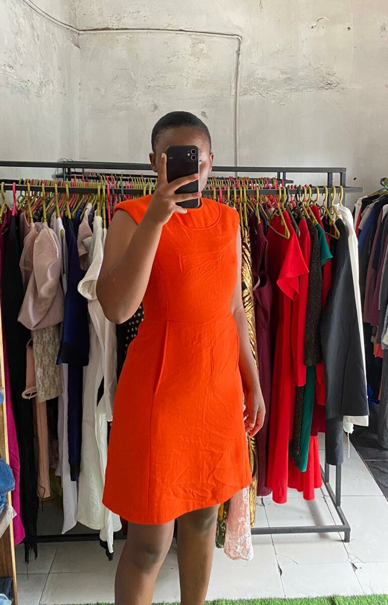 Stylish and high-quality women's dress orange