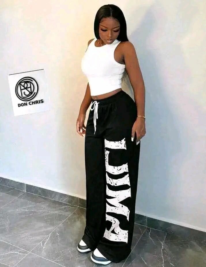 Pantalon large décontracté