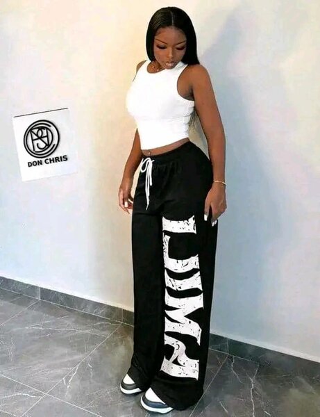 Pantalon large décontracté