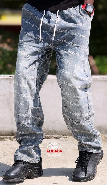 Jean baggy imprimé tendance