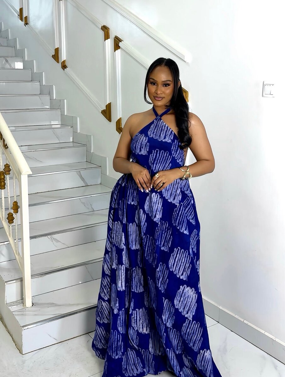 Robe dos nu imprimé élégant