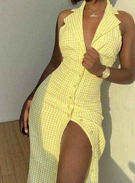 Robe courte Jaune d'Été