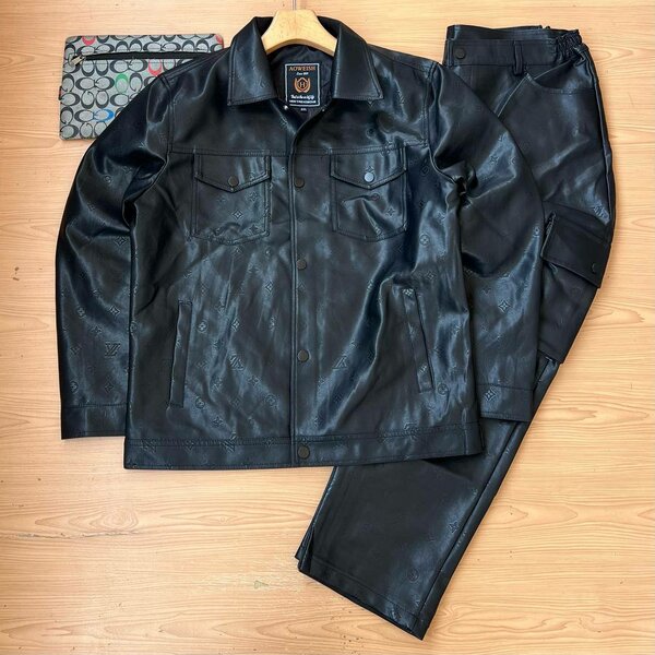 Men's leather top and down