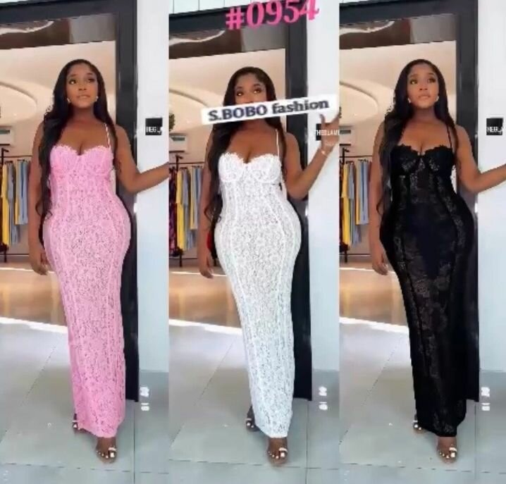 Robe longue en dentelle élégante