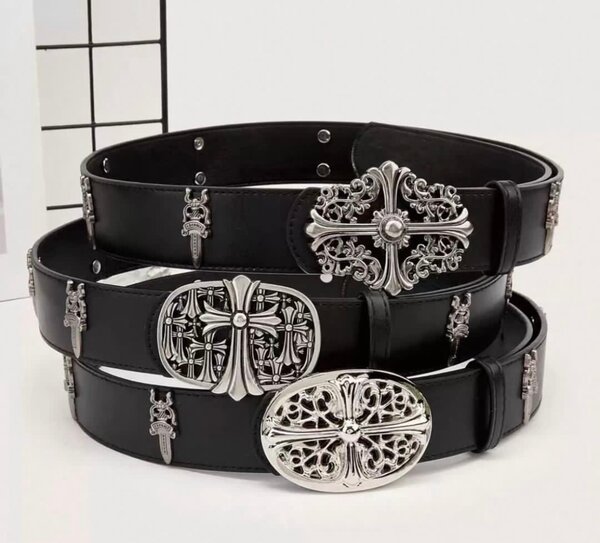 Ceinture en cuir noir élégante