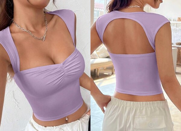 Top court violet femme