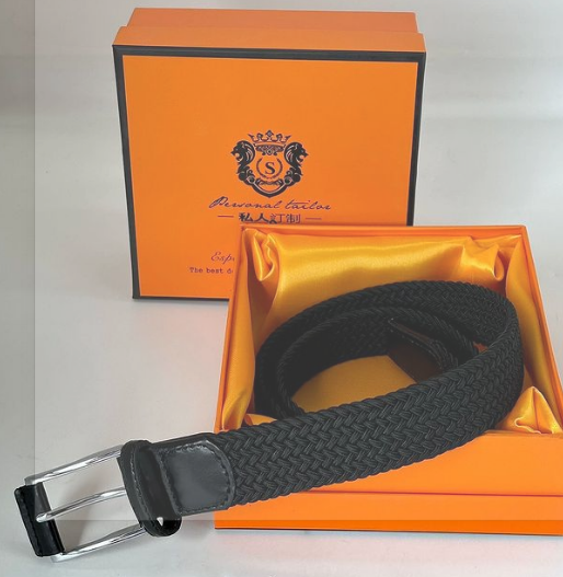 Black Braided Leather Belt