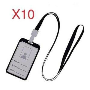 Lot de 10 porte-badges à lanière