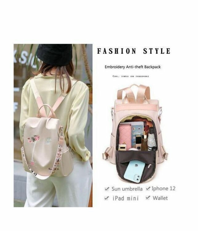 Sac à dos brodé anti-vol