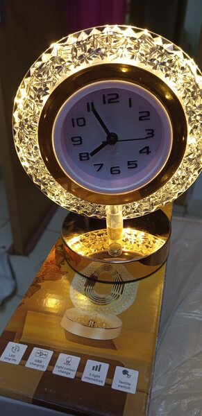 Veilleuse Horloge Cristal