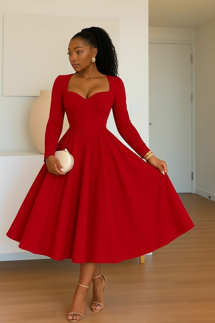 Robe élégante évasée femme