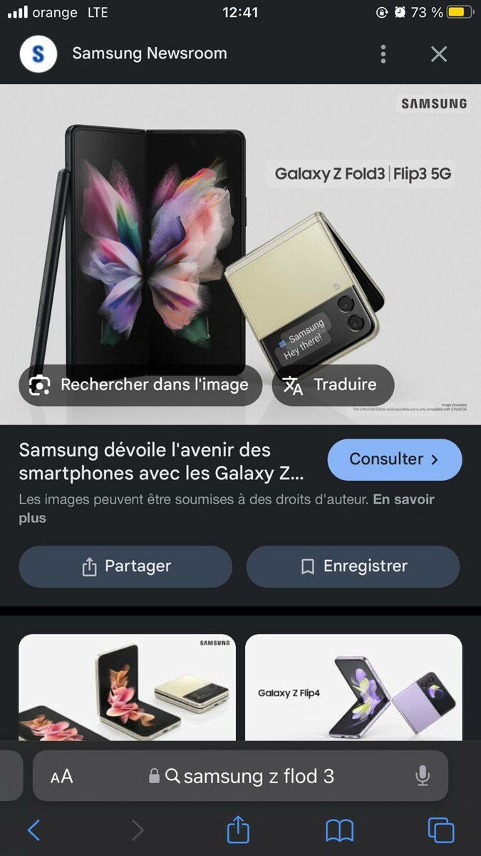 Téléphone mobile Samsung Galaxy z clip 4