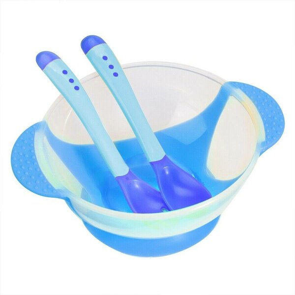 Baby Bowl Set Spoon Fork Suction Cup