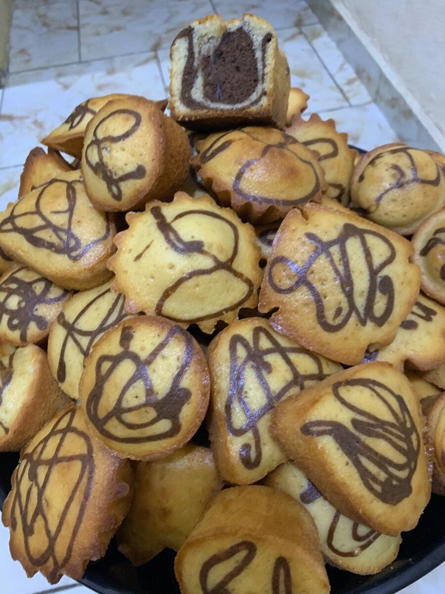 Madeleines marbrées chocolat
