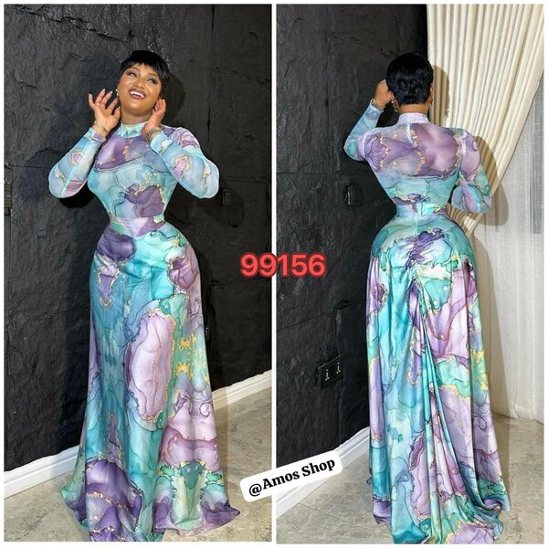 Élégante robe longue imprimée