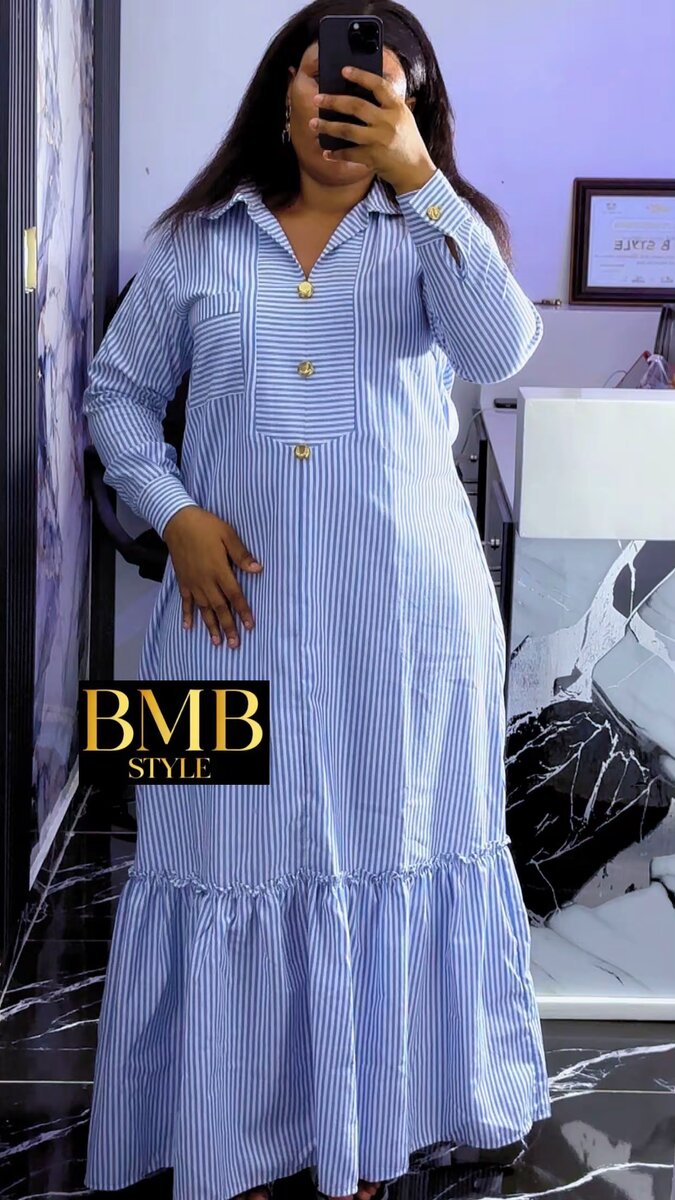 Robe Maxi Rayée Élégante