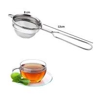 Double Net Stainless Steel Tea, Coffee, Juice Strainers/Filters, Double Mesh Conical Strainer Long Handled Tea Filter - Tea Strainer for Loose Tea,