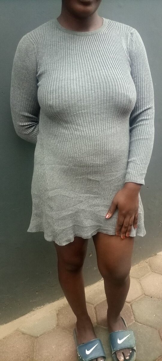 Gray long sleeve mini dress