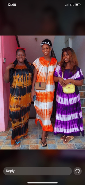 Tie and dye boubou dresses