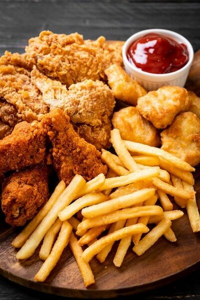 Burger complet/ Frites Alloco et Chicken/ Fish