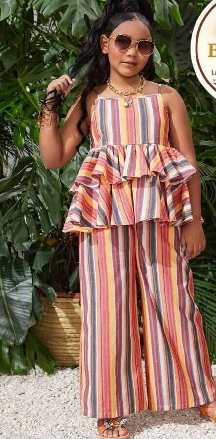 Ensemble rayé pour filles